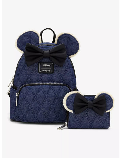 Minnie Mouse Denim Quilted Mini Backpack