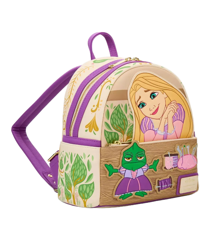 Backpack with Rapunzel design on a white background
