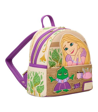 Backpack with Rapunzel design on a white background