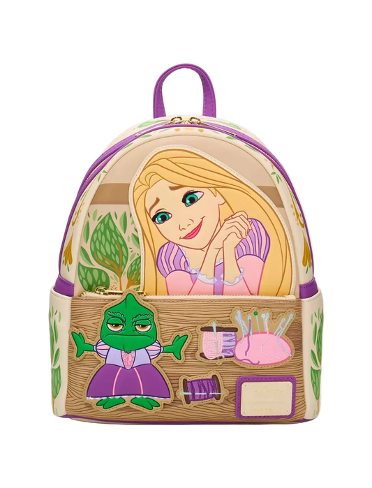 Backpack with Rapunzel design on a white background