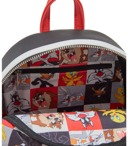 Backpack with cartoon character pattern on a white background