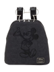 Black backpack with Mickey Mouse design and Disney logo on a white background