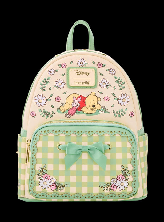 Winnie the Pooh Floral Gingham Mini Backpack front