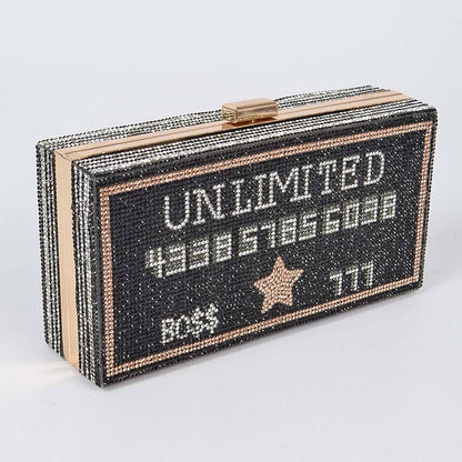 Unlimited Rhinestone Party Clutch: Multicolor
