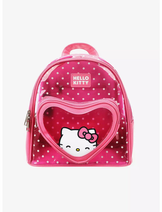 Hello Kitty Pink Polka Dot Transparent Mini Backpack