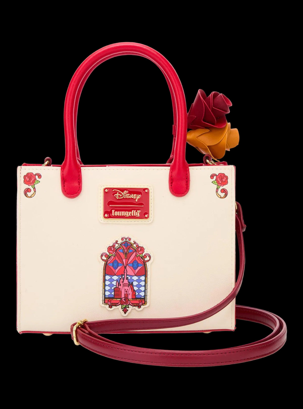Beauty and the Beast Belle Stained Glass Portrait Crossbody Bag
