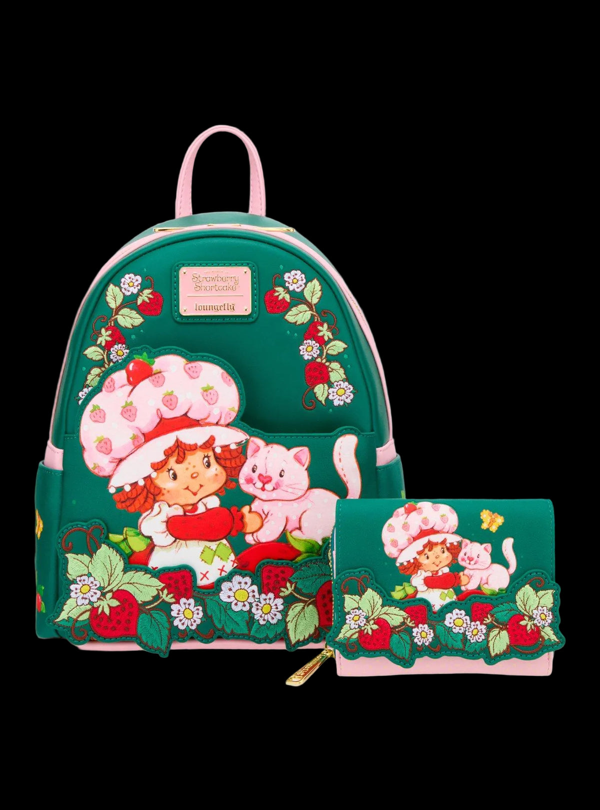 Strawberry Shortcake Custard & Strawberry Embroidered Mini Backpack