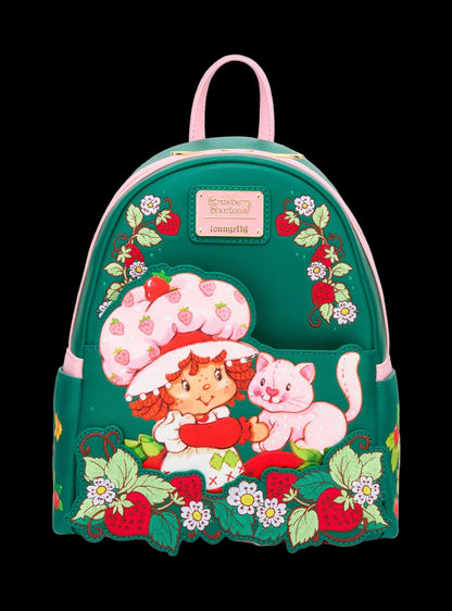 Strawberry Shortcake Custard & Strawberry Embroidered Mini Backpack front