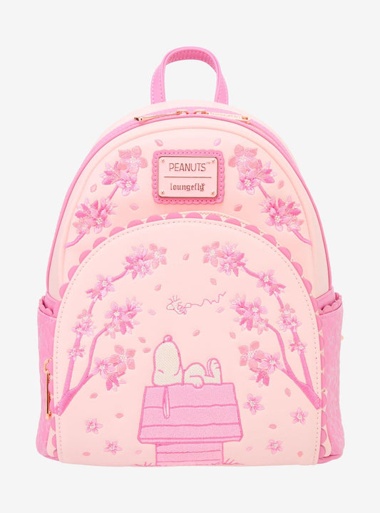 Peanuts Cherry Blossom Snoopy Mini Backpack front