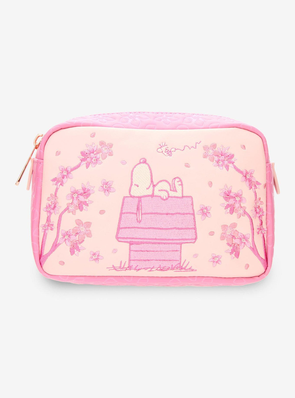 Peanuts Snoopy Cherry Blossom Cosmetic Bag front