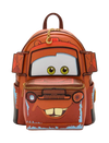 Backpack designed like a character with large eyes and a mouth, on a white background