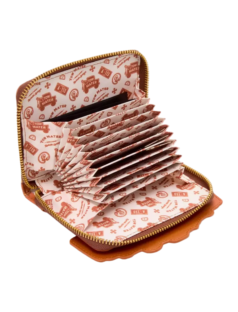 Card holder with patterned interior on a white background