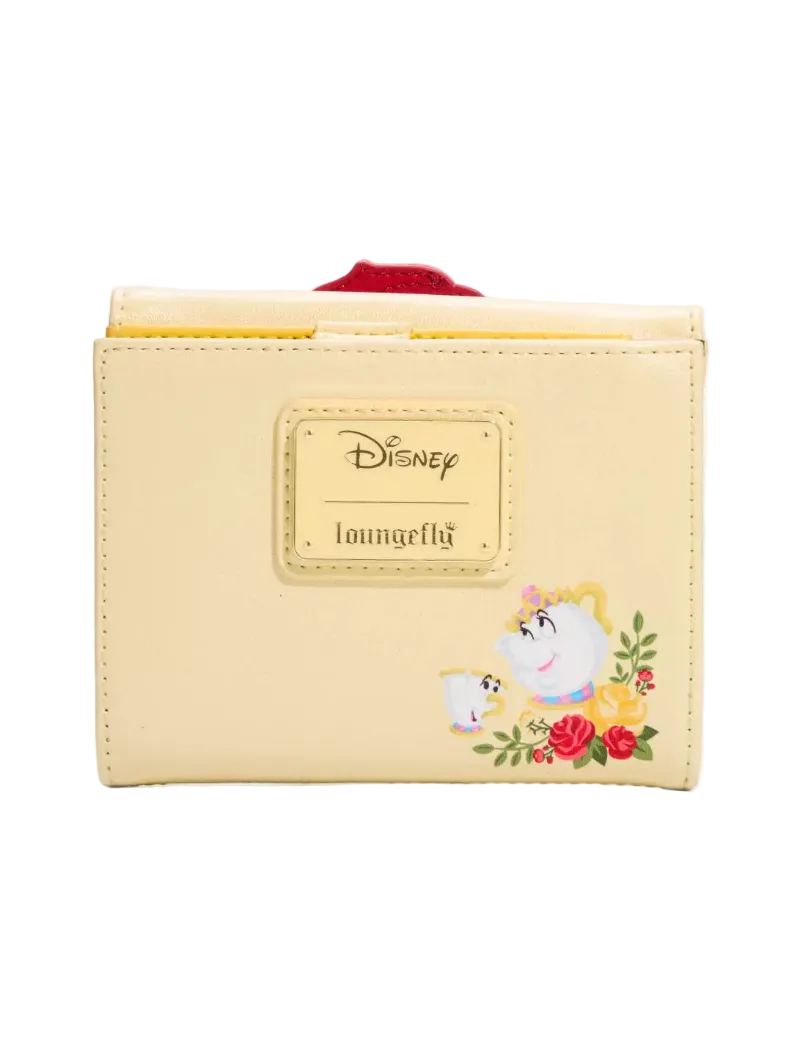 Yellow wallet with Disney character design on a white background