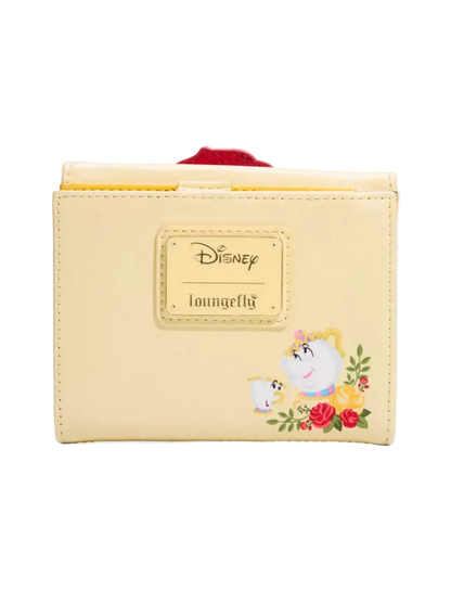 Yellow wallet with Disney character design on a white background