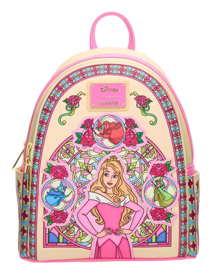 Sleeping Beauty Aurora Stained Glass Portrait Mini Backpack Exclusive Loungefly Disney