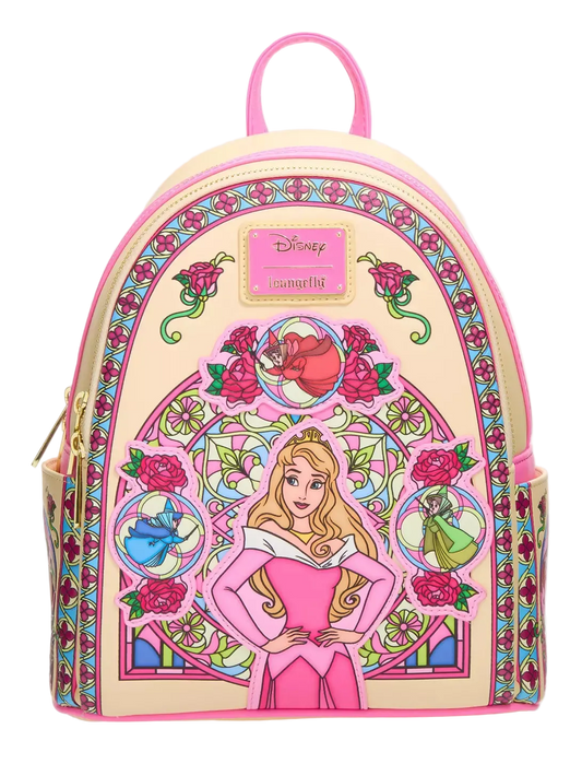 Sleeping Beauty Aurora Stained Glass Portrait Mini Backpack Exclusive Loungefly Disney