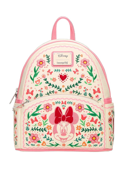 Minnie Mouse Floral Embroidered Mini Backpack front
