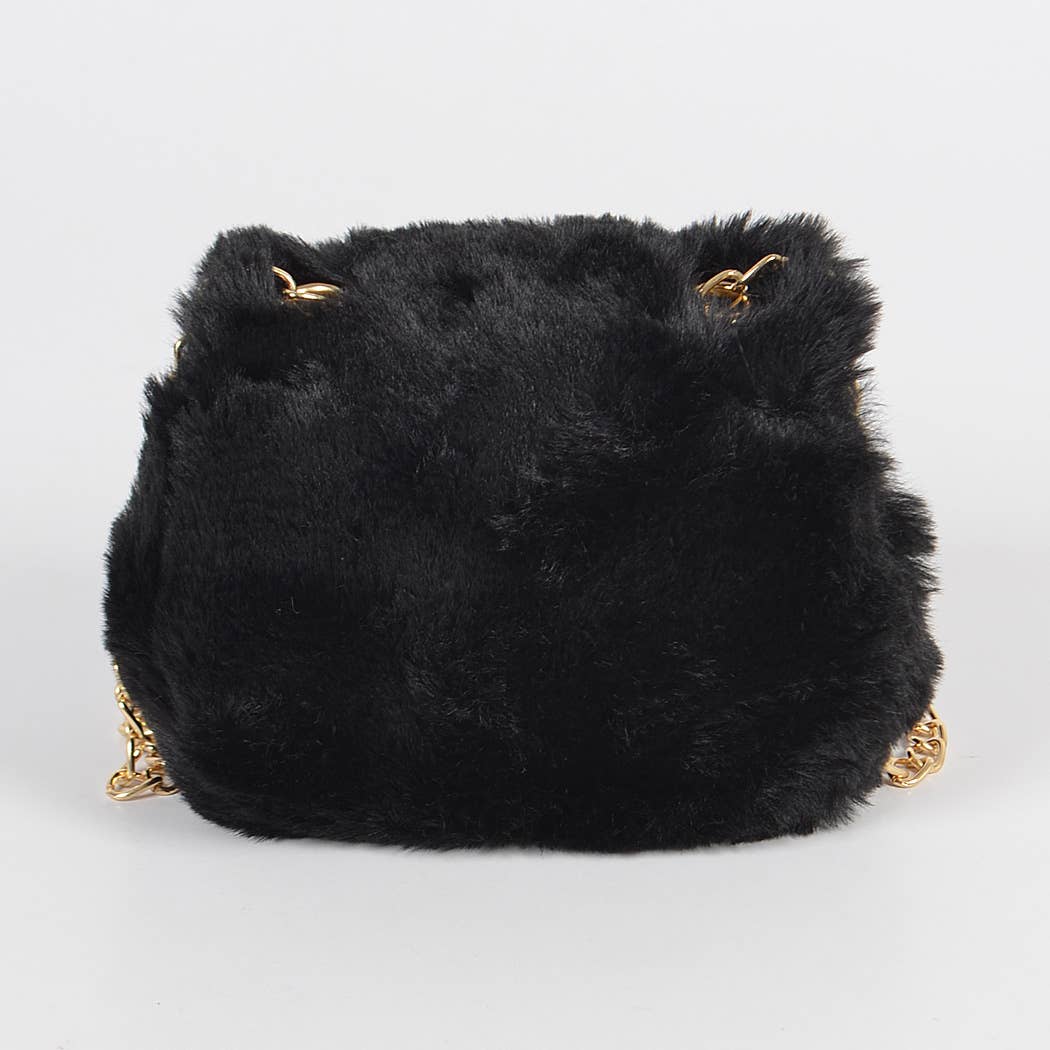 Faux Fur Mini Bag: Green