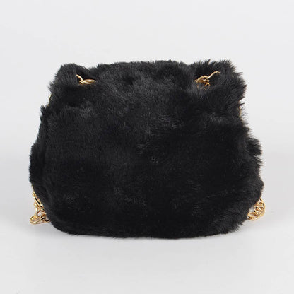 Faux Fur Mini Bag: Green