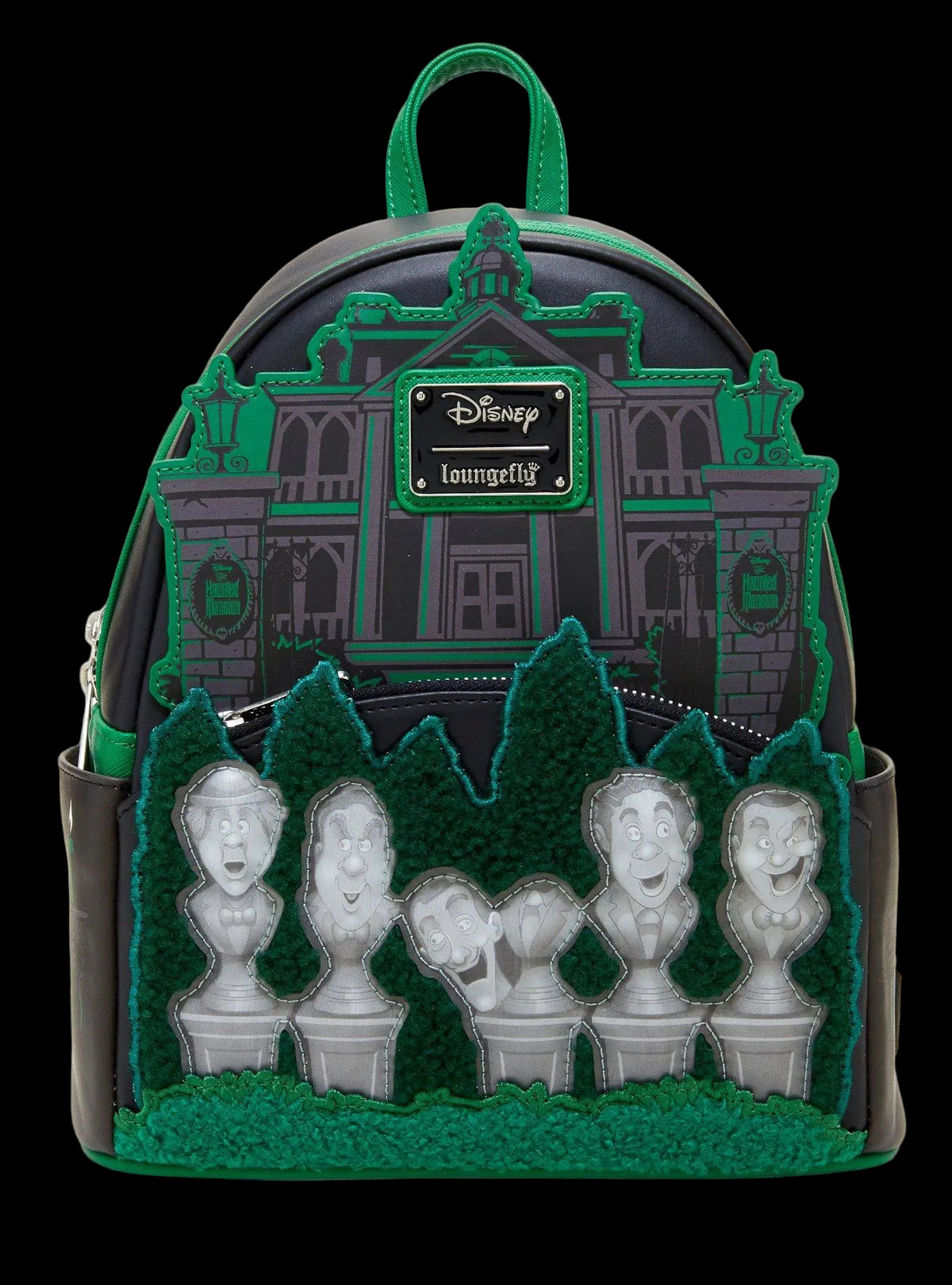 The Haunted Mansion Singing Busts Glow-in-the-Dark Lenticular Mini Backpack front