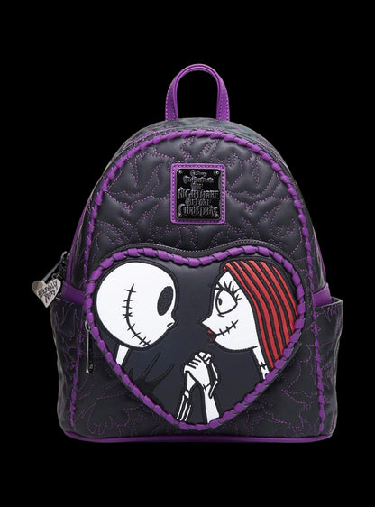 The Nightmare Before Christmas Jack & Sally Quilted Mini Backpack front