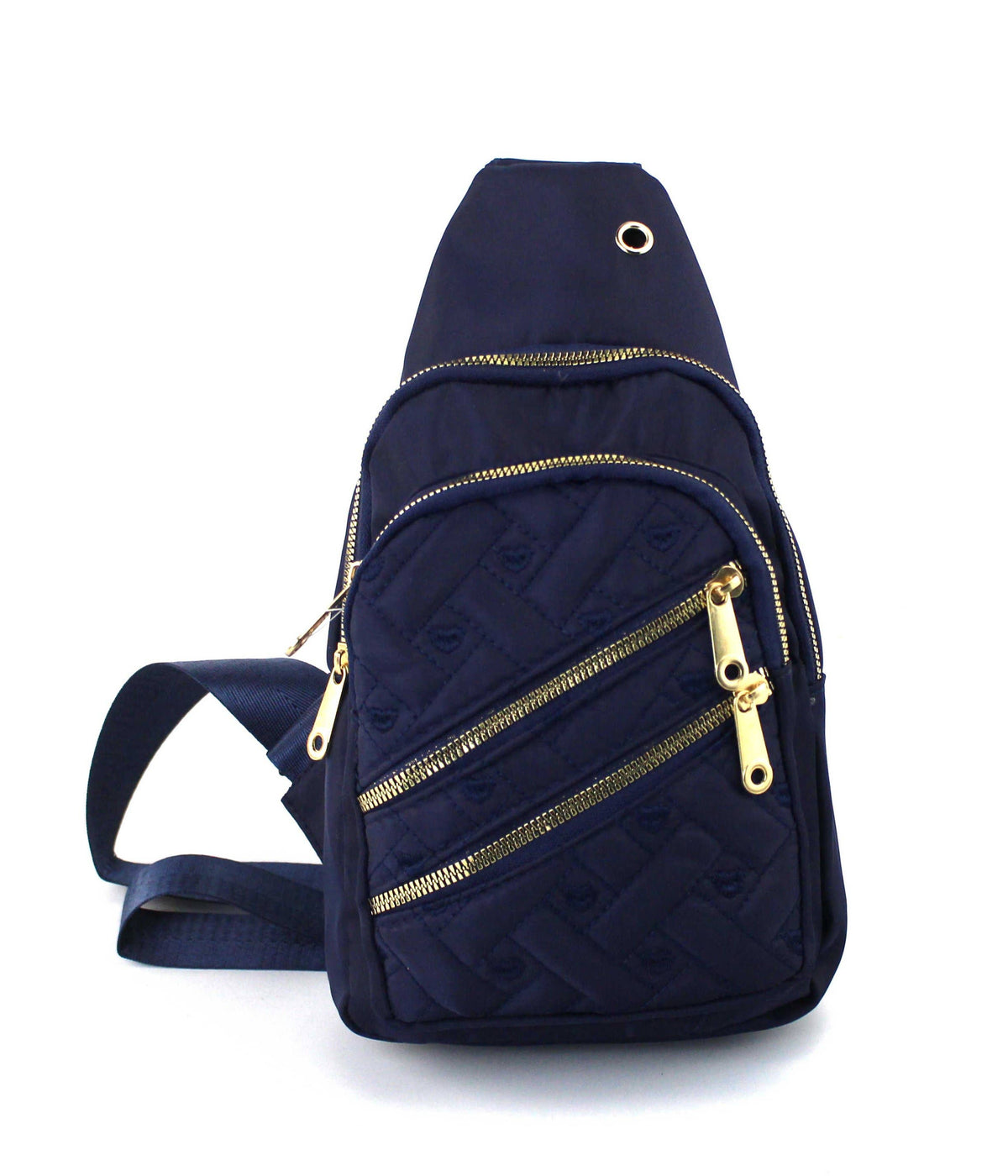 Polished Nylon Sling Bag - Sleek Multi-Pocket Chest Pack