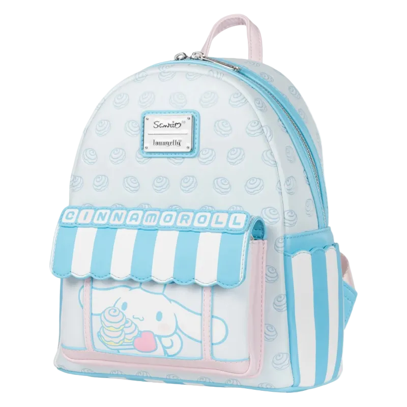 blue white pin strip mini backpack Loungefly Sanrio Cinnamoroll Sweet Shop Buy bellroy Online With resistant 600 earring fishhooks Pattern:Brown Rat