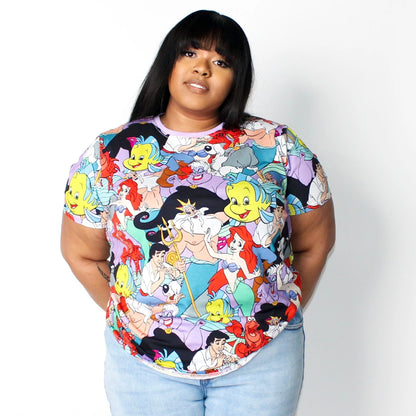 CakeWorthy Disney The Little Mermaid All Over Print T-Shirt