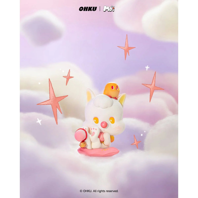 Cute cartoon character on a cloud with stars and OHKU branding
