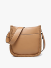 Chloe Teddy Trim Crossbody with Guitar Strap | M1977TED : Brown/Brown