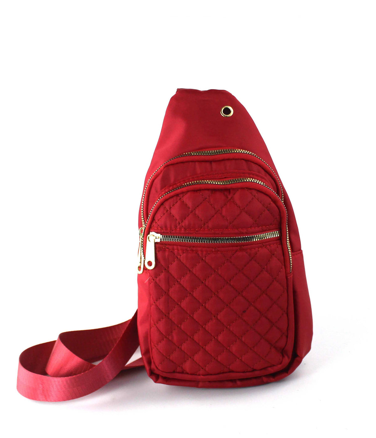 Sleek Quilted Nylon Sling Bag - Multi-Pocket Chest Pack