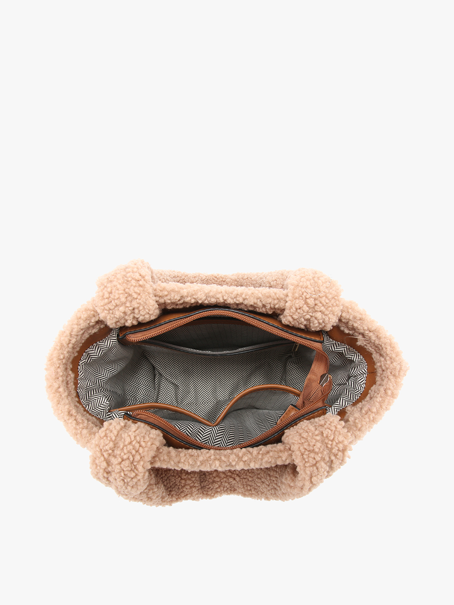 Helsinki Sherpa Trim Satchel/Crossbody | JN2378 : Off White/Black