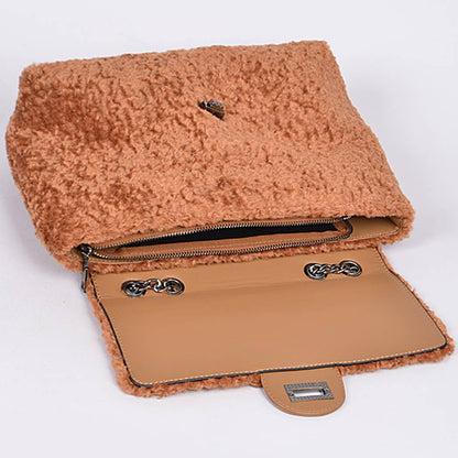 Faux Fur Clutch: Dark Pink
