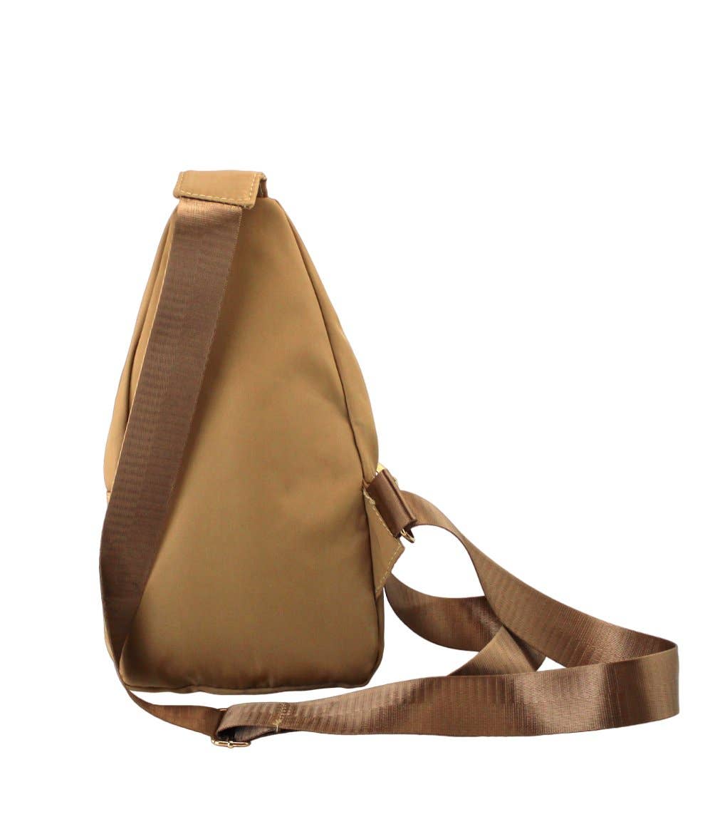 Polished Nylon Sling Bag - Sleek Multi-Pocket Chest Pack
