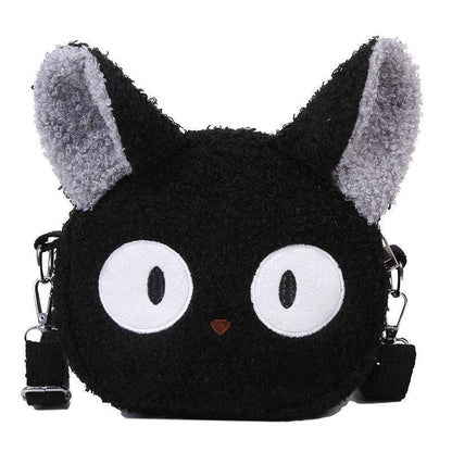 Cartoon Lamb Fur Crossbody Bag: Khaki without Pendant