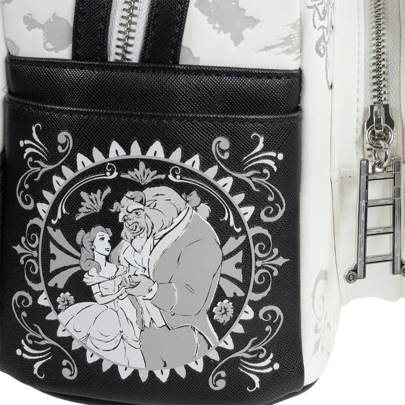 Backpack with 'Beauty and the Beast' design featuring Belle and the Beast.