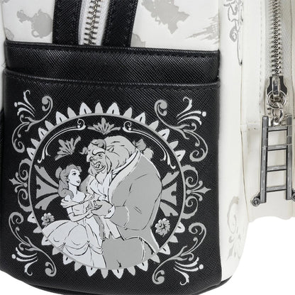 Backpack with 'Beauty and the Beast' design featuring Belle and the Beast.