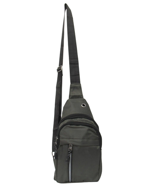 Polished Canvas Sling Bag - Sleek Urban Chest Crossbody