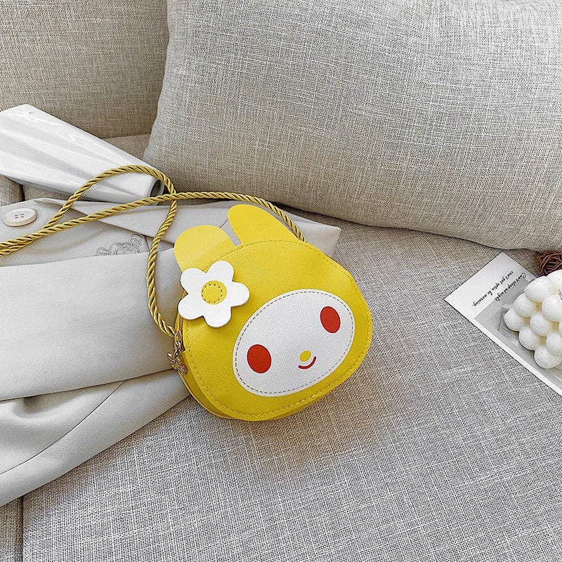 Kids Cartoon Bunny Crossbody Coin Purse: PURPLE