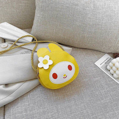 Kids Cartoon Bunny Crossbody Coin Purse: PURPLE