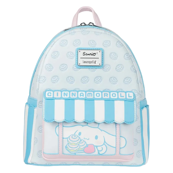 Light blue backpack with Cinnamoroll design on a white background