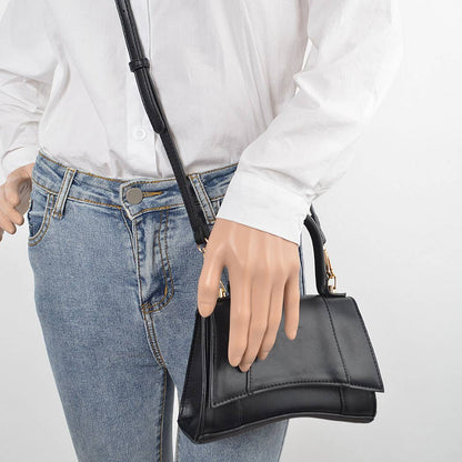 Faux Leather Top Handle Bag: Lavender