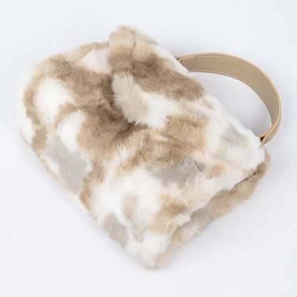 Tie Dye Fur Flap Bag: Blue