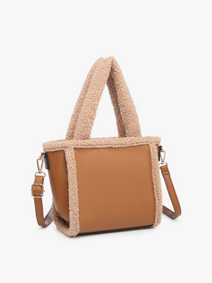 Helsinki Sherpa Trim Satchel/Crossbody | JN2378 : Off White/Black