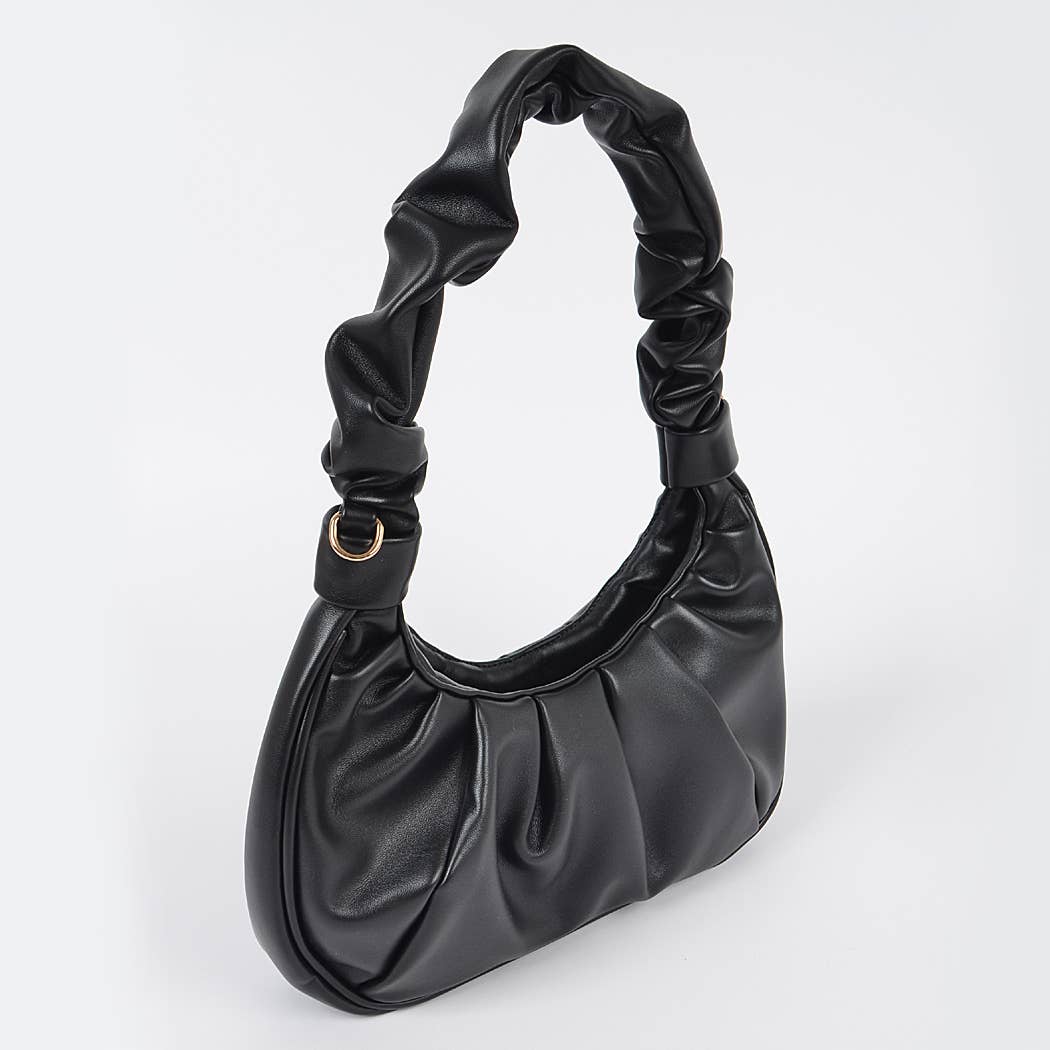 Pleated Simple Shoulder Bag: Pink