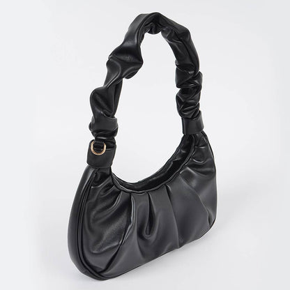Pleated Simple Shoulder Bag: Pink