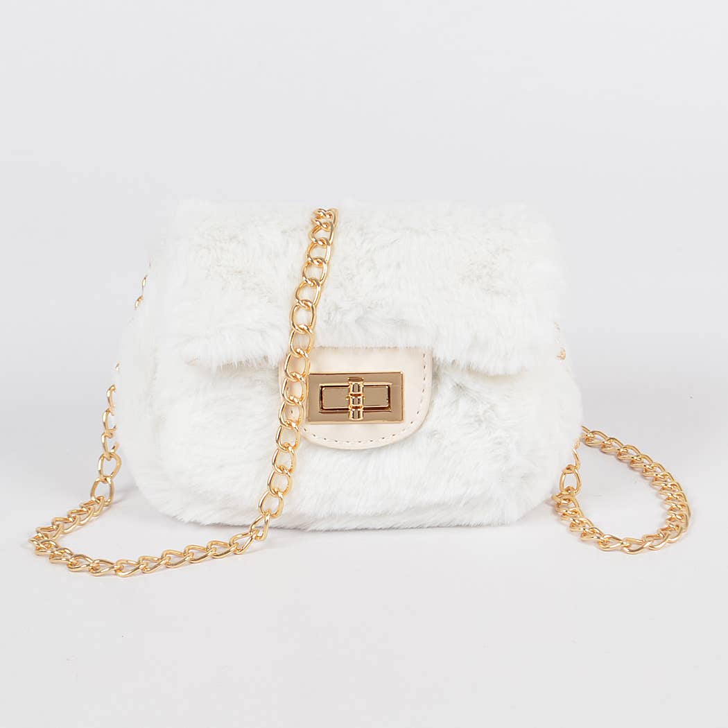 Faux Fur Mini Bag: Green