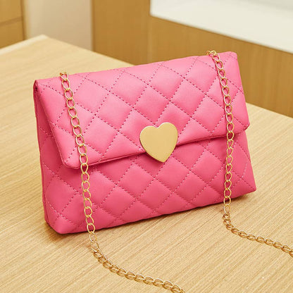 Love heart bag lingge crossbody: Black / M