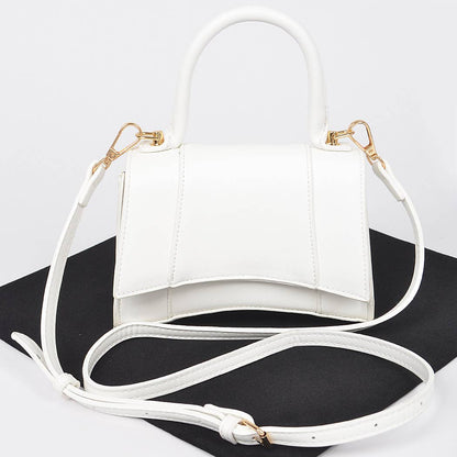 Faux Leather Top Handle Bag: Lavender