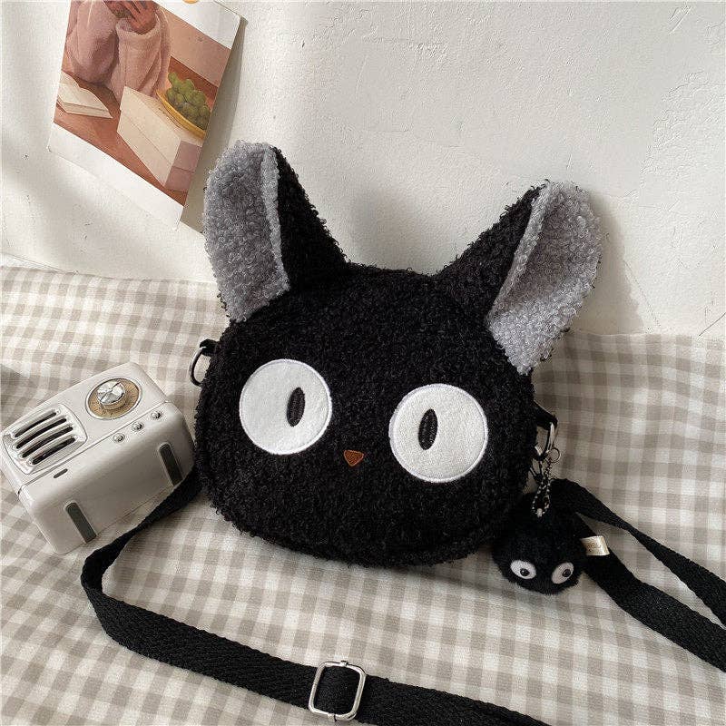 Cartoon Lamb Fur Crossbody Bag: Khaki without Pendant